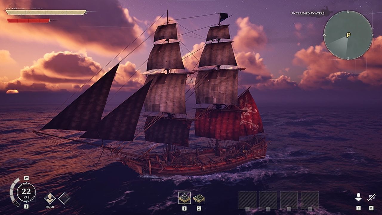 Ship at sunset